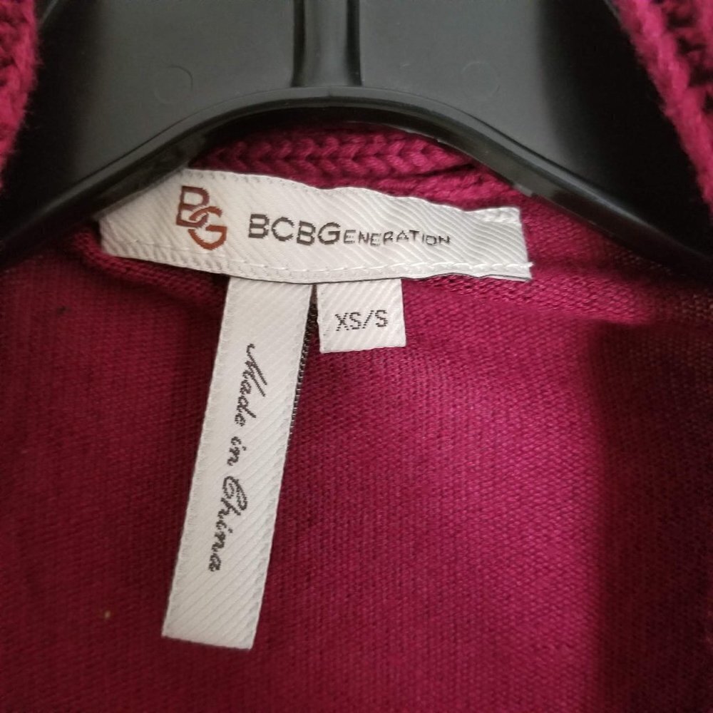BCBGeneration Drape Open Front Cable Knit Cardigan - Picture 8 of 11